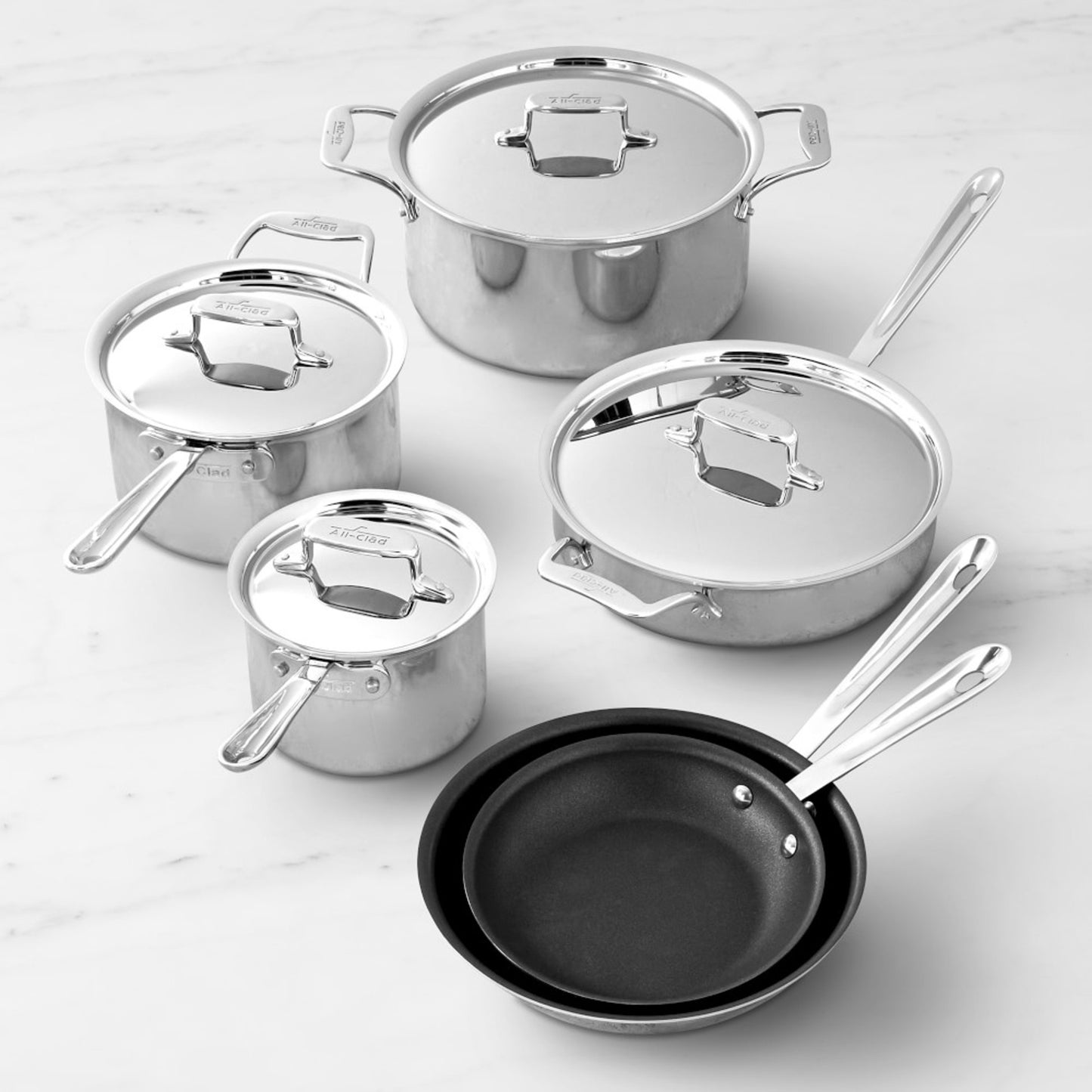 All-Clad d5 Stainless-Steel Nonstick 10-Piece Cookware Set