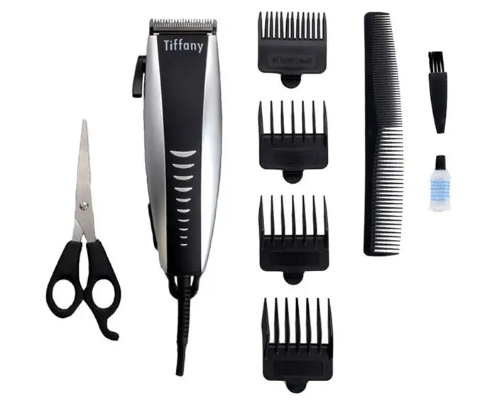 Tiffany Hair Clipper/Trimmer/Groomer Kit w/Comb/Stainless Steel Blade Scissors