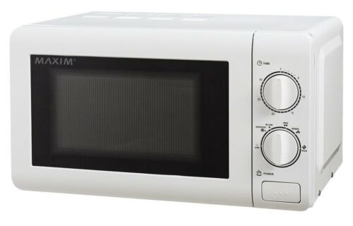 Maxim 20L 700W Countertop Manual Timer Electric Heat/Defrost Microwave Oven WHT